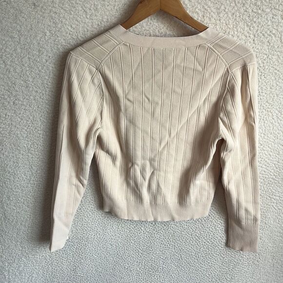 J Crew Supersculpt V-neck cardigan‎ sweater Womens Medium Ivory - Picture 6 of 8